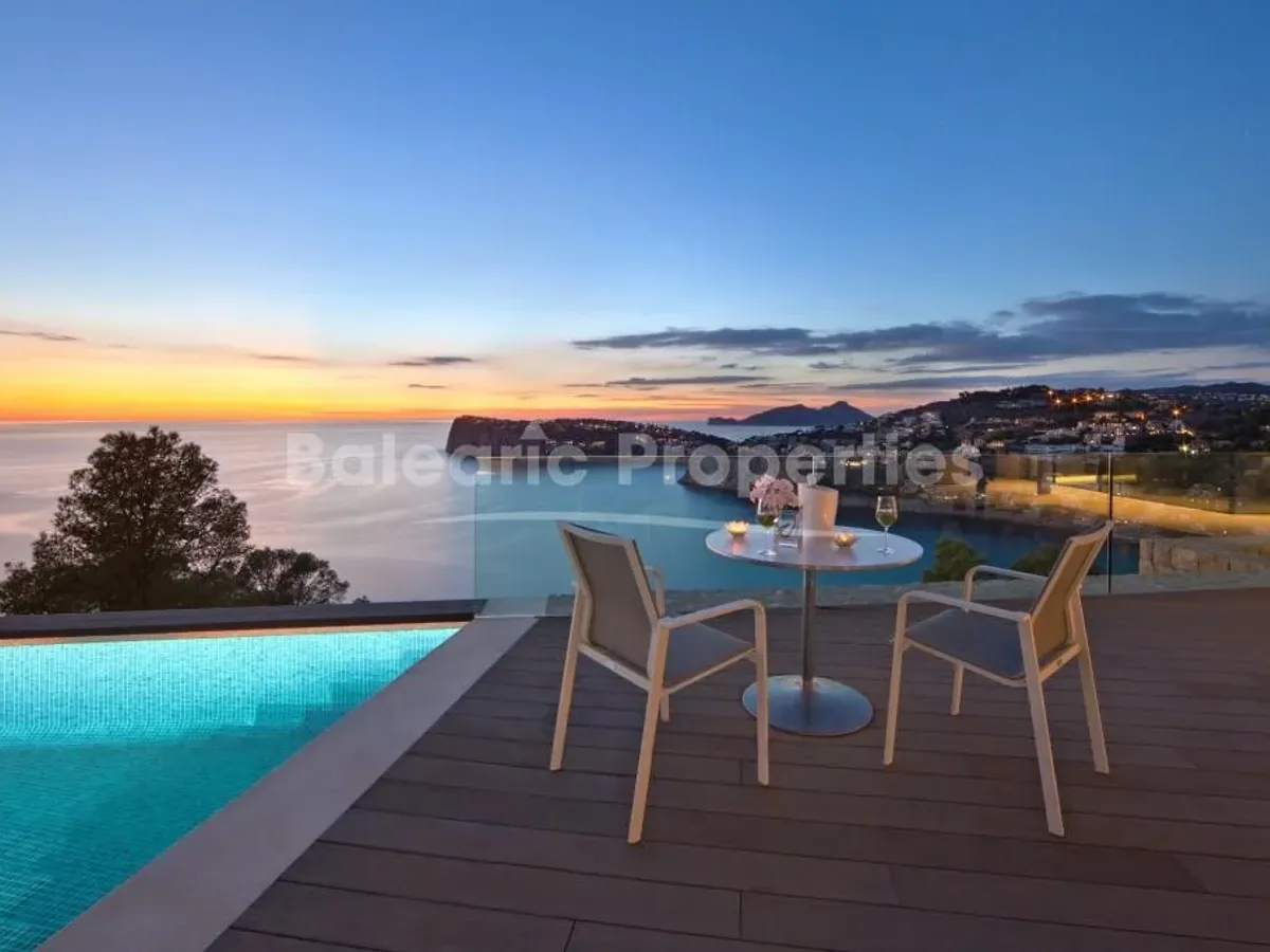 Sea-view villa with infinity pool for sale in Puerto Andratx, Southwest Mallorca