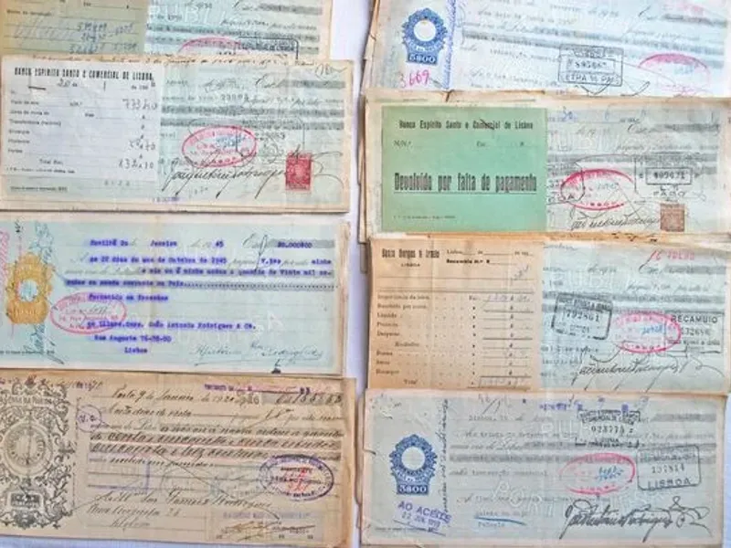 Documentos antigos – Letras bancárias antigas 