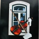 Gravura impressa em serigrafia - Violino à Janela  2
