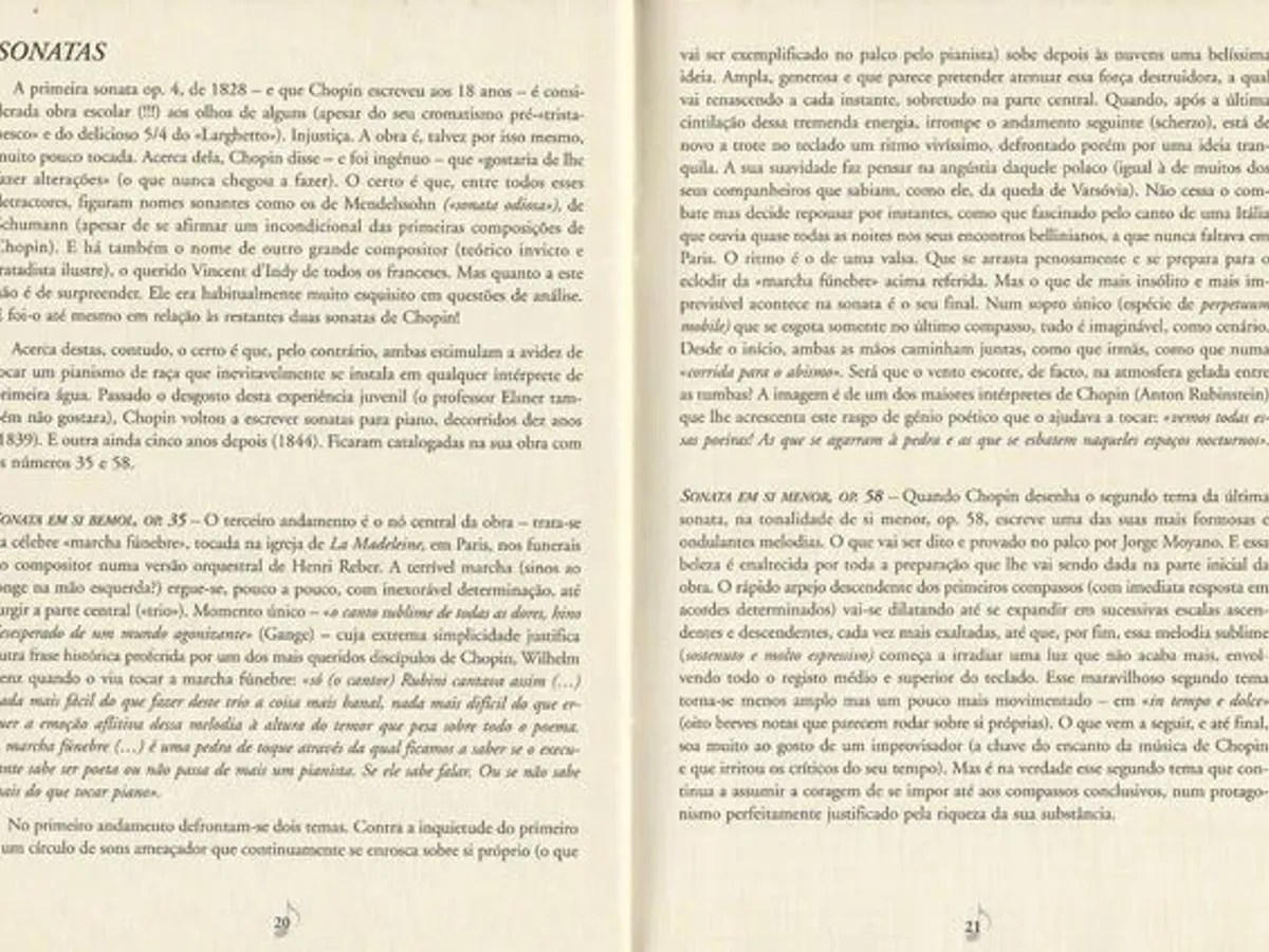 Brochura Vida e Obra de Chopin de 1999 