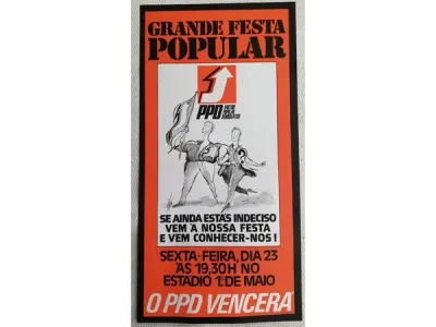 Cartaz político PPD Grande festa popular 1976