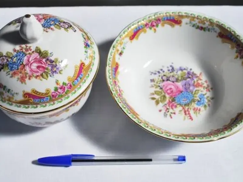 Limoges - Guarda-jóias, taça e pequeno prato