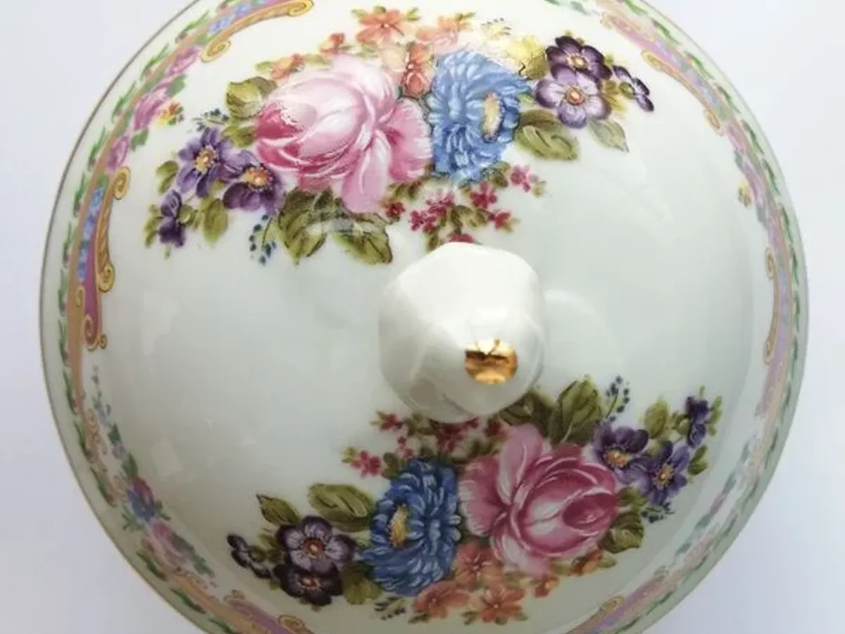 Limoges - Guarda-jóias, taça e pequeno prato