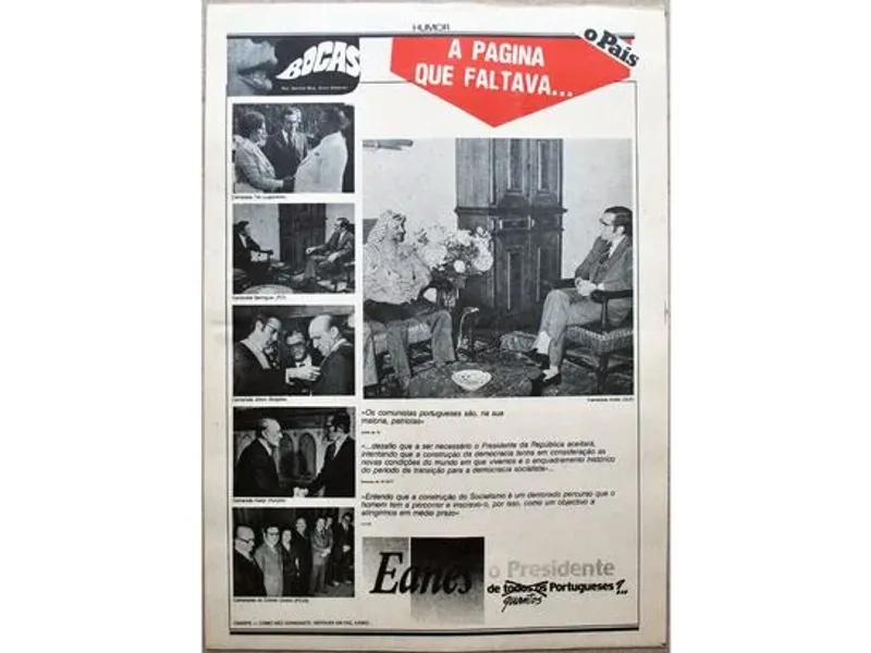 Folha humorística do jornal O País de 1980, sobre 
