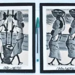 2 pequenos quadros feitos com areia Cabo Verde 1