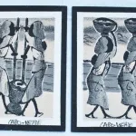 2 pequenos quadros feitos com areia Cabo Verde 5