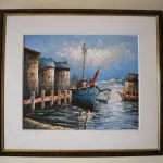 Quadro a óleo com moldura  1