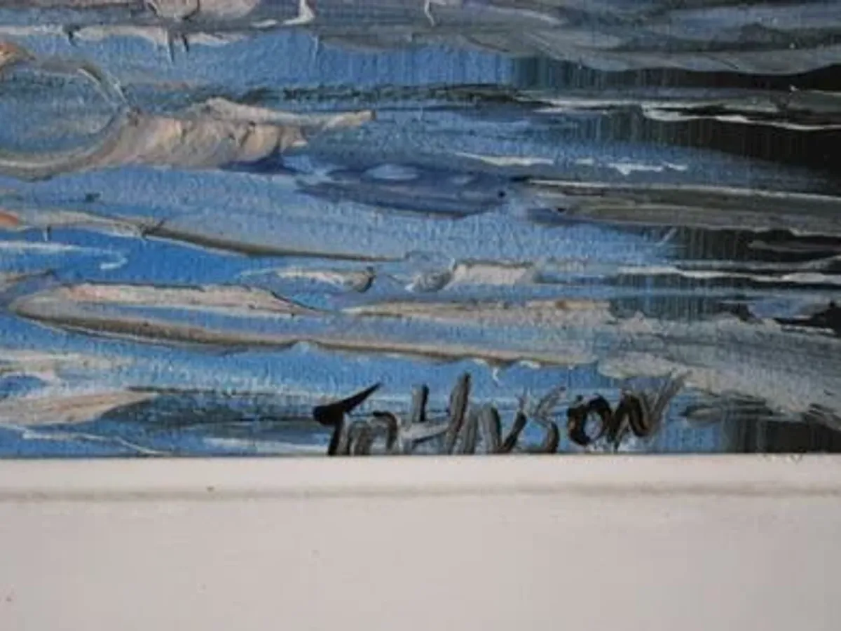 Quadro a óleo com moldura 