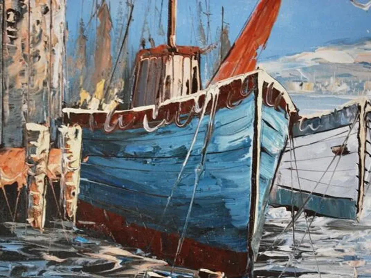 Quadro a óleo com moldura 