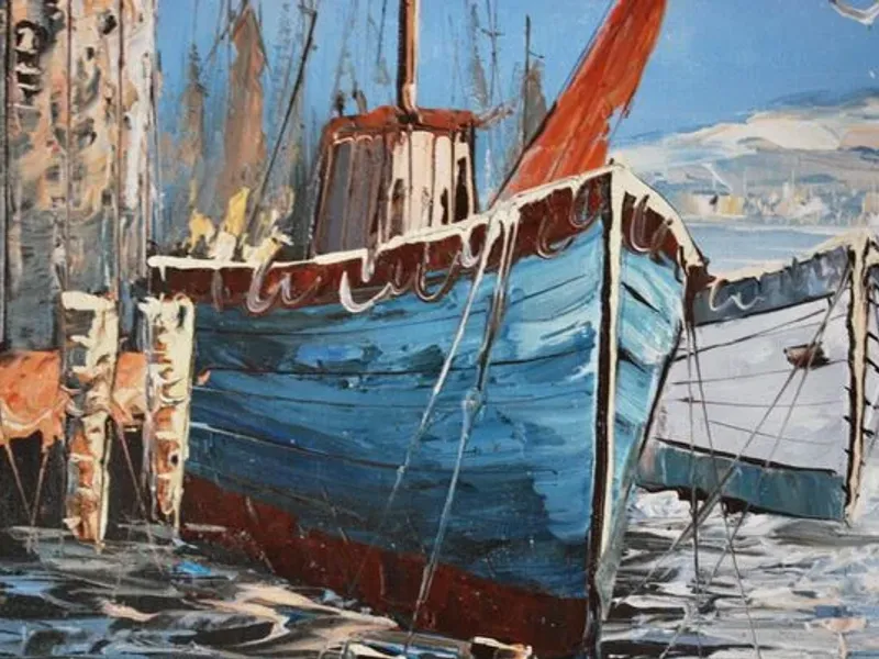 Quadro a óleo com moldura 