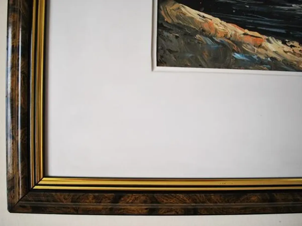 Quadro a óleo com moldura 