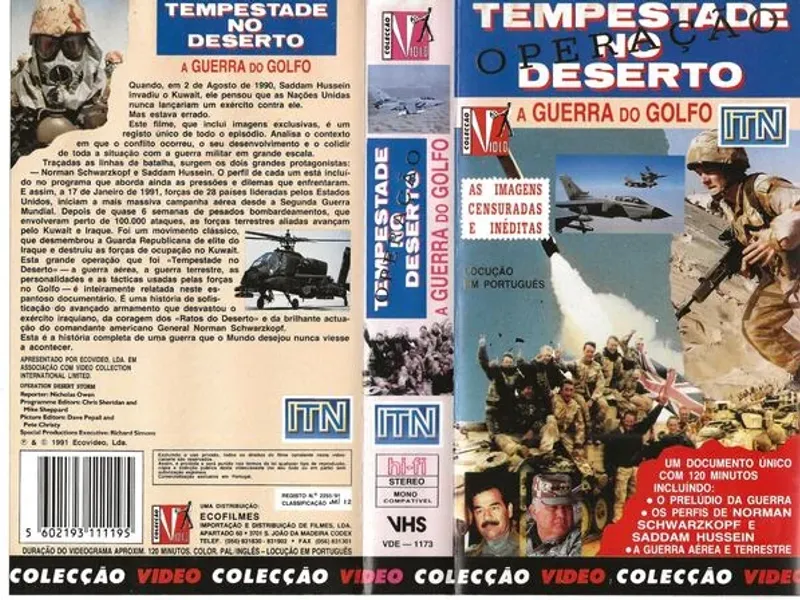 Cassetes VHS de temas militares 
