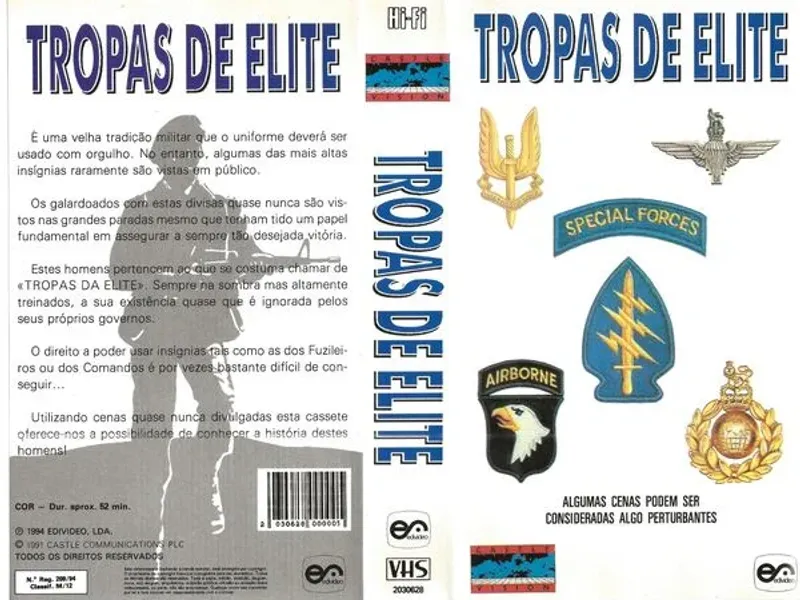 Cassetes VHS de temas militares 
