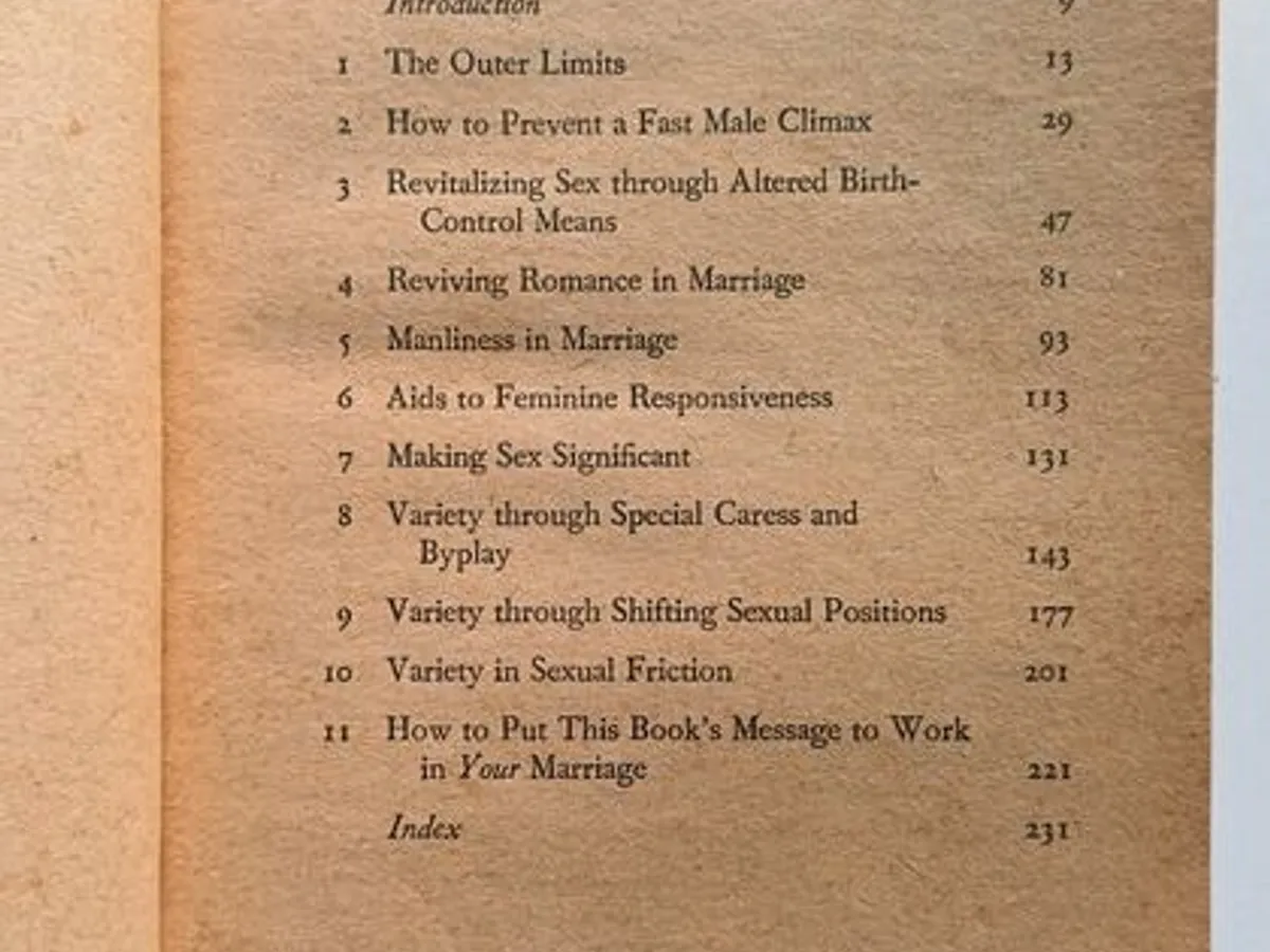 New approaches to Sex in Marriage