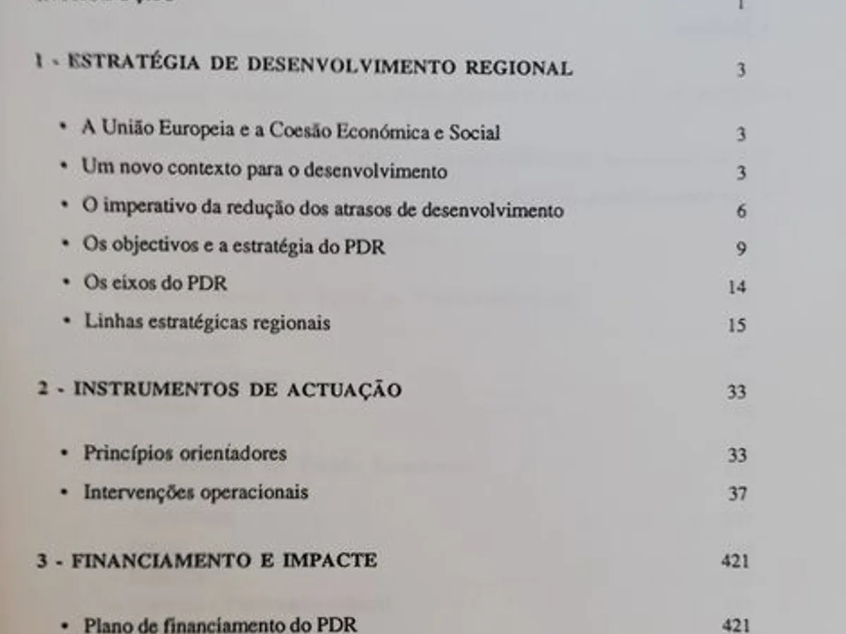Plano de Desenvolvimento Regional para o Sec XXI