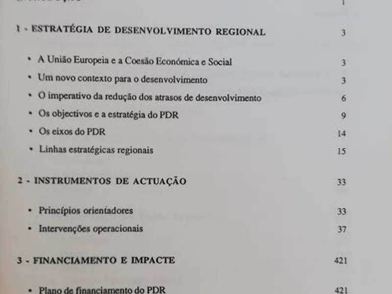 Plano de Desenvolvimento Regional para o Sec XXI