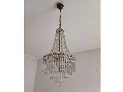 Candeeiro de quarto em vidro lapidado