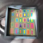 Desenho abstrato Raul Costa assinado com moldura. 3