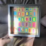 Desenho abstrato Raul Costa assinado com moldura. 4