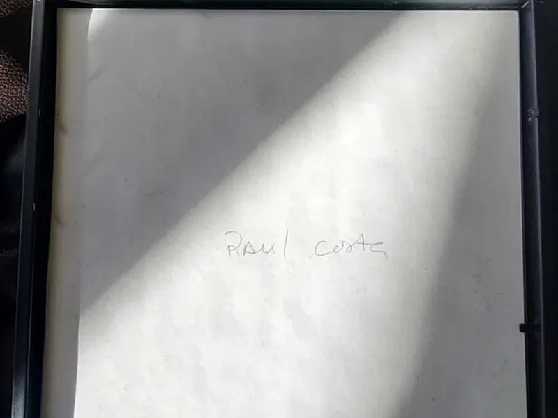 Desenho abstrato Raul Costa assinado com moldura.