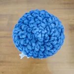 Cesta de crochê ou clorete azul marinho feita à mã 4