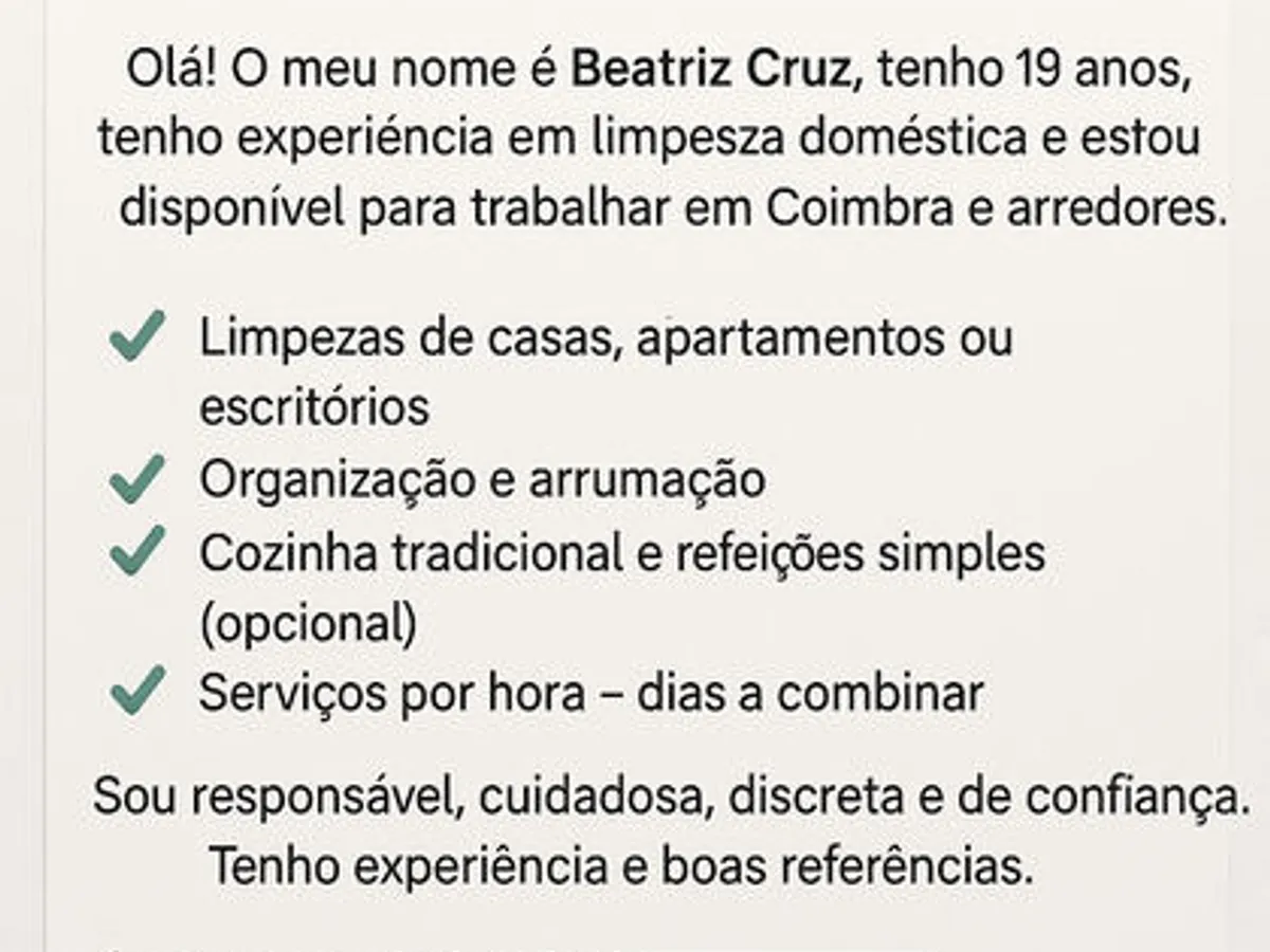 Serviços de Limpeza ao Domicílio em Coimbra