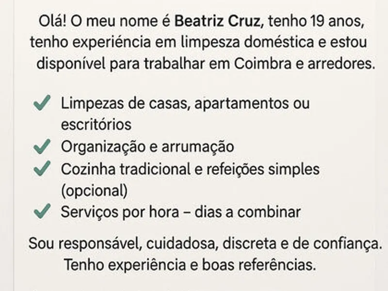 Serviços de Limpeza ao Domicílio em Coimbra