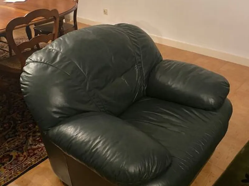 Sofás verdes em napa