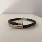 Pulseira Aço+Couro 2