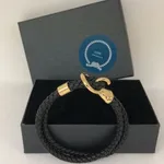 Pulseira em Aço inoxidável e Couro de qualidade 1