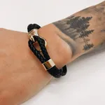 Pulseira em Aço inoxidável e Couro de qualidade 2