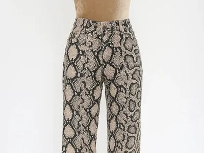 Calças Zara Efeito Pele de Cobra - Skinny Tamanho 