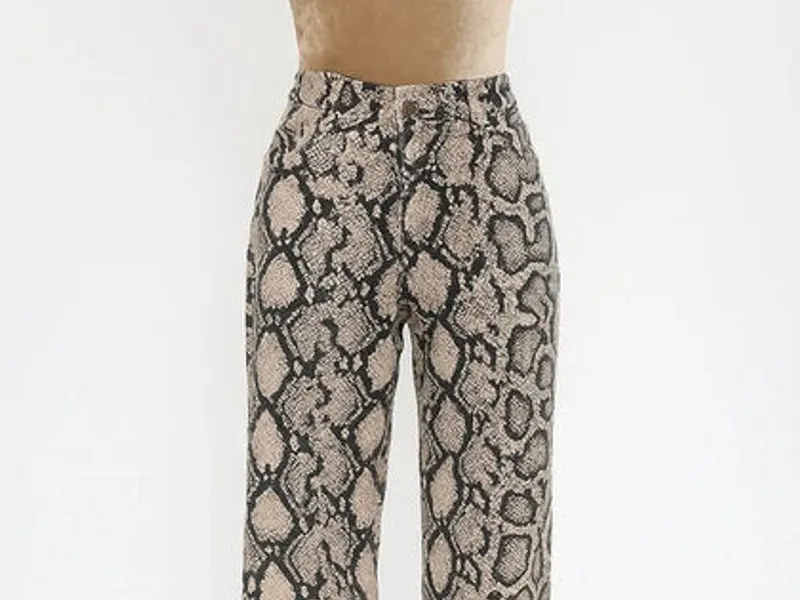 Calças Zara Efeito Pele de Cobra - Skinny Tamanho 