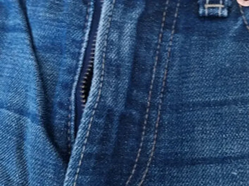 Calções de Ganga Azuis Clássicos com Bainha Dobrad