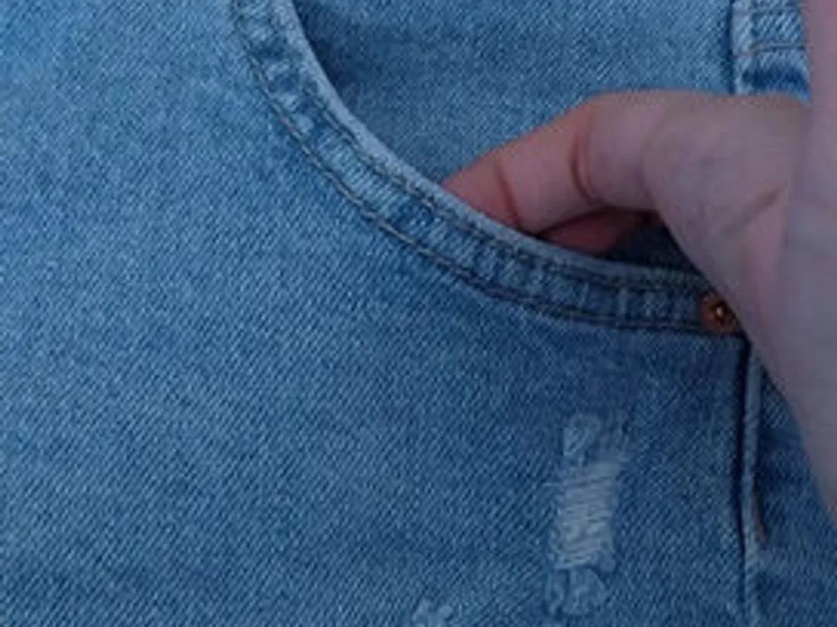 Calções Ganga Azuis Claros Rasgões – Bershka 36