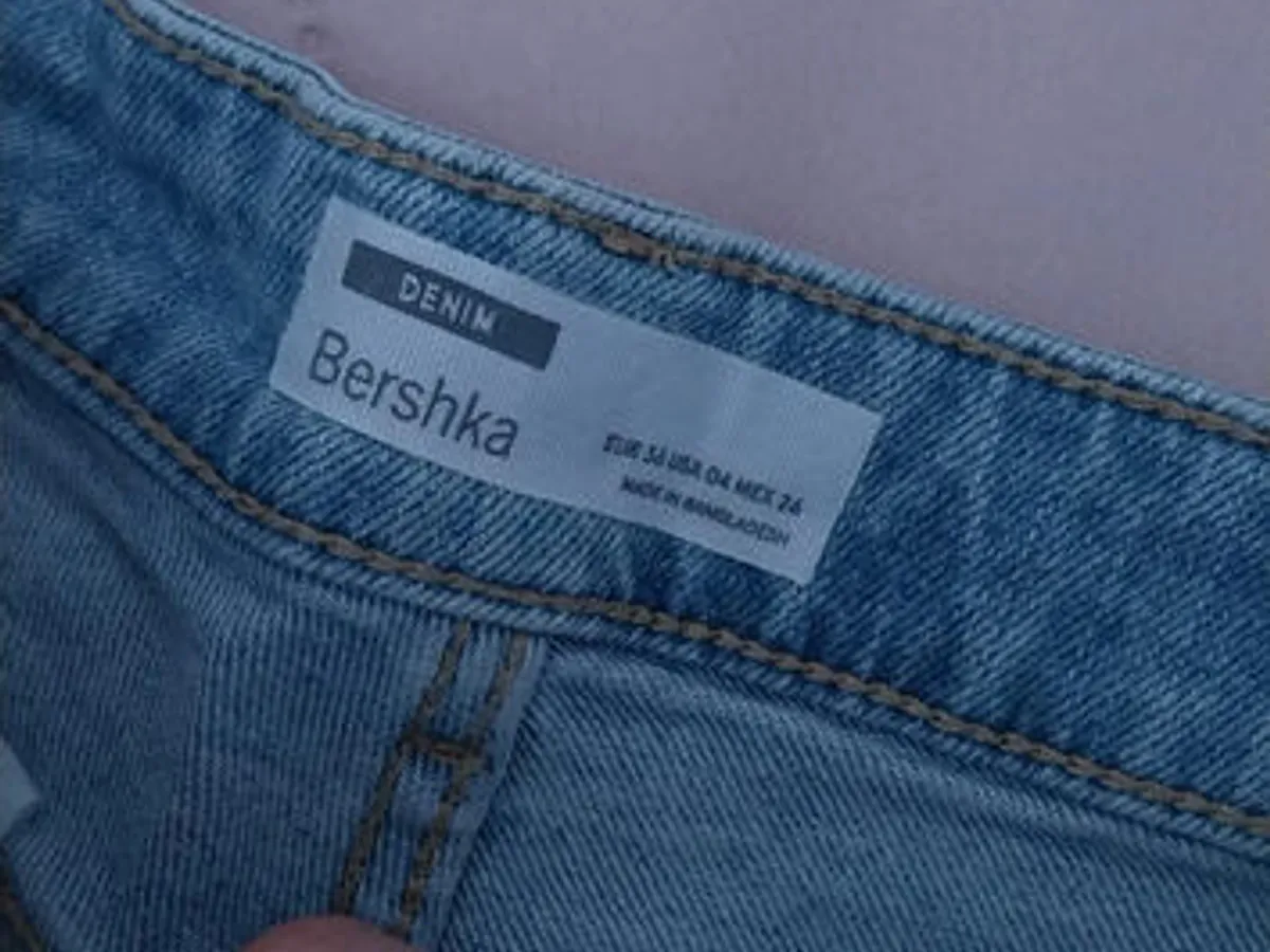 Calções Ganga Azuis Claros Rasgões – Bershka 36