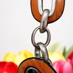 Colar Corrente Prateada com Detalhes Laranja 2