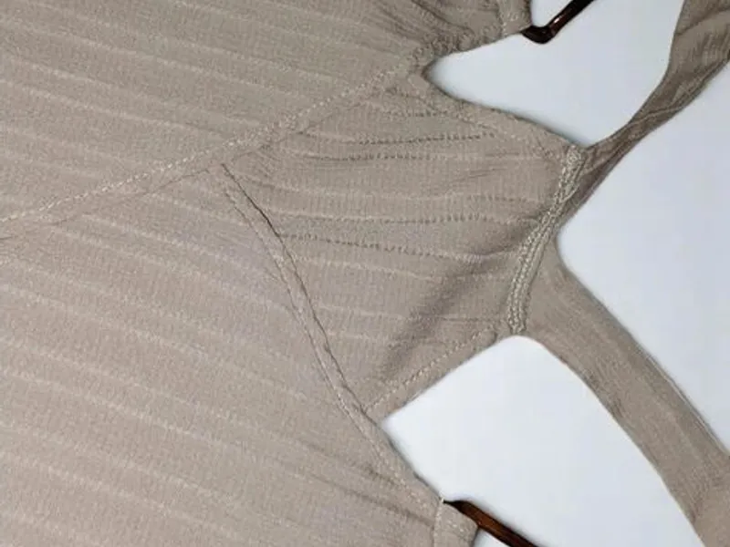 Vestido de Praia Bege com Drapeado – L