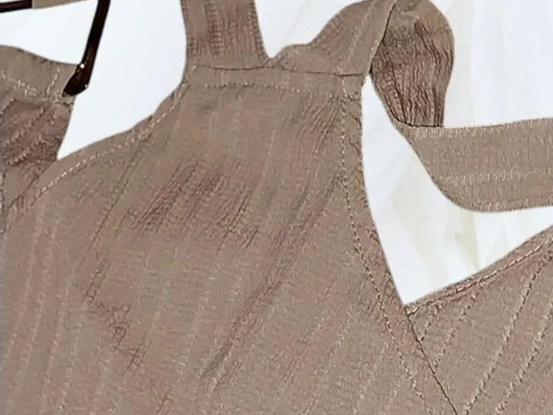 Vestido de Praia Bege com Drapeado – L