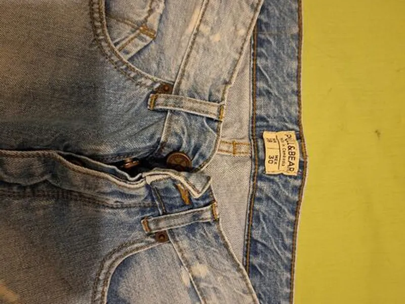 calções descontraídos em ganga