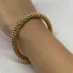 Pulseira Elástica Dourada com Efeito de Esferas -  2