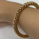 Pulseira Elástica Dourada com Efeito de Esferas -  5