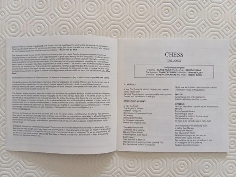 CD duplo CHESS de Benny Andersson, Tim Rice e Björ