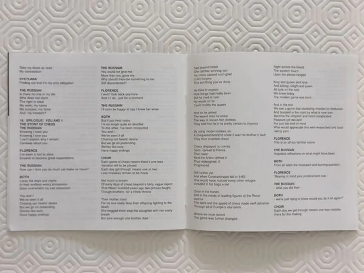 CD duplo CHESS de Benny Andersson, Tim Rice e Björ