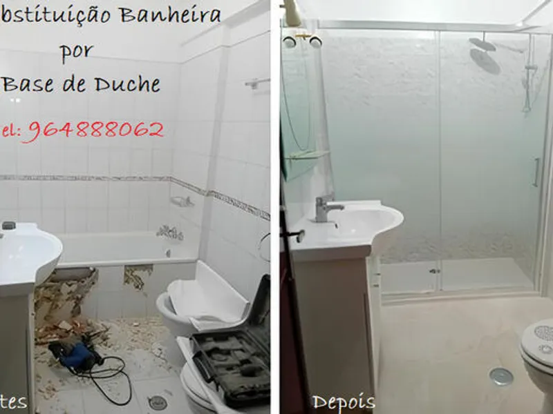 Executamos Substituição Banheira por Duche