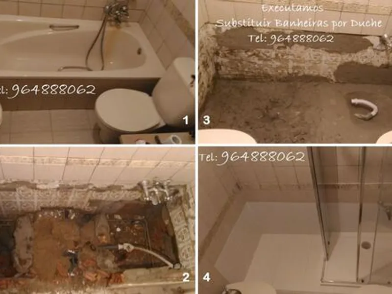 Executamos Substituição Banheira por Duche