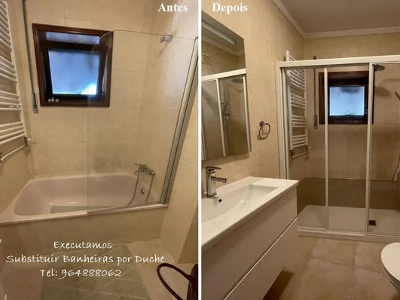 Executamos Substituição Banheira por Duche
