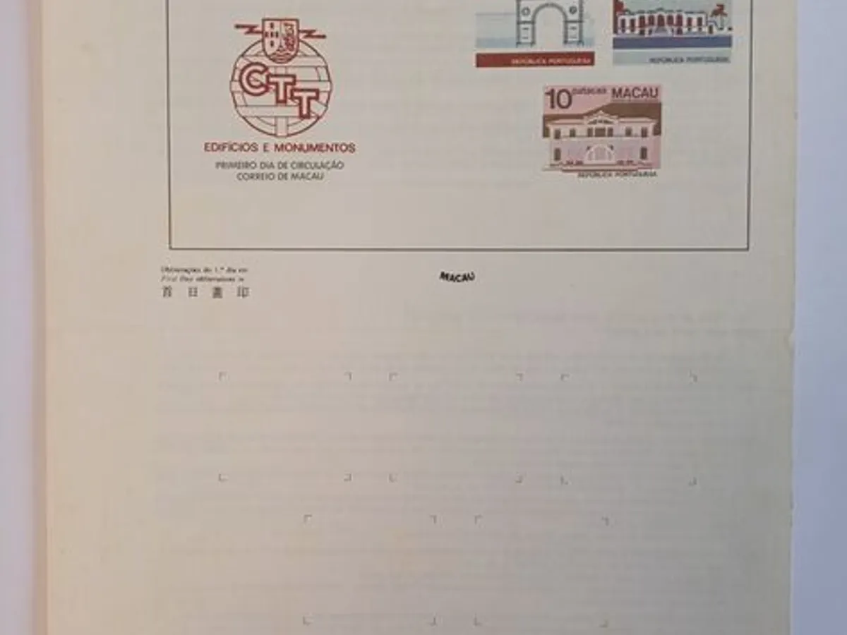 Filatelia - 54 pagelas de Macau