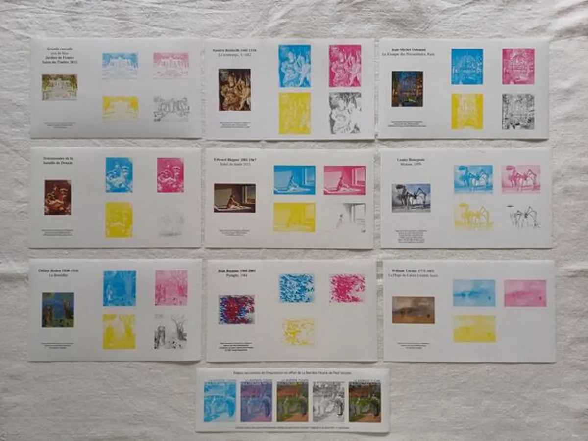 10 Provas de cor de selos franceses