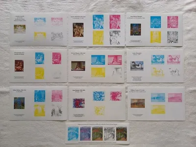 10 Provas de cor de selos franceses